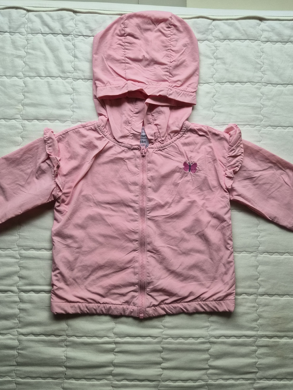 Carter's Pink Hooded Girls' Raincoat with Butterfly